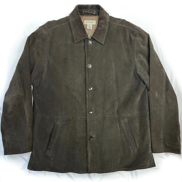 J. Crew Other - Vintage J.Crew Leather Barn Coat w/ Quilted Lining Brown Size Large Button Up